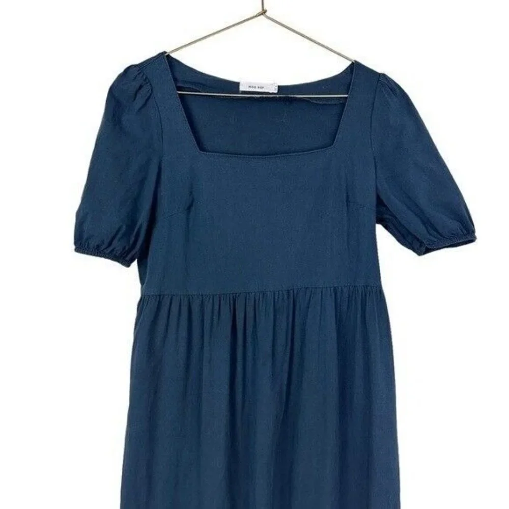 Mod REF THE ZARIA DRESS NAVY SQUARE NECK SIZE SMALL STYLE DR2436 - Picture 5 of 13